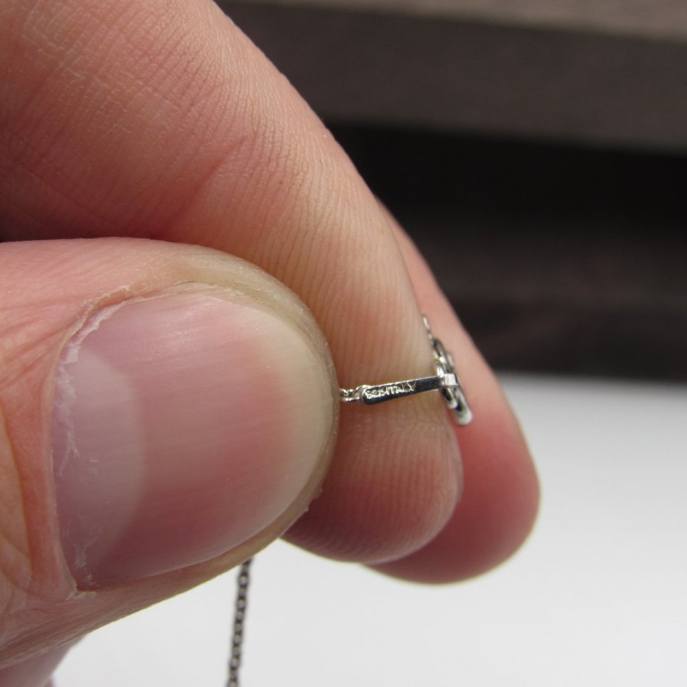 16" Sterling Silver Cubic Zirconia Cross Necklace - Picture 3 of 6